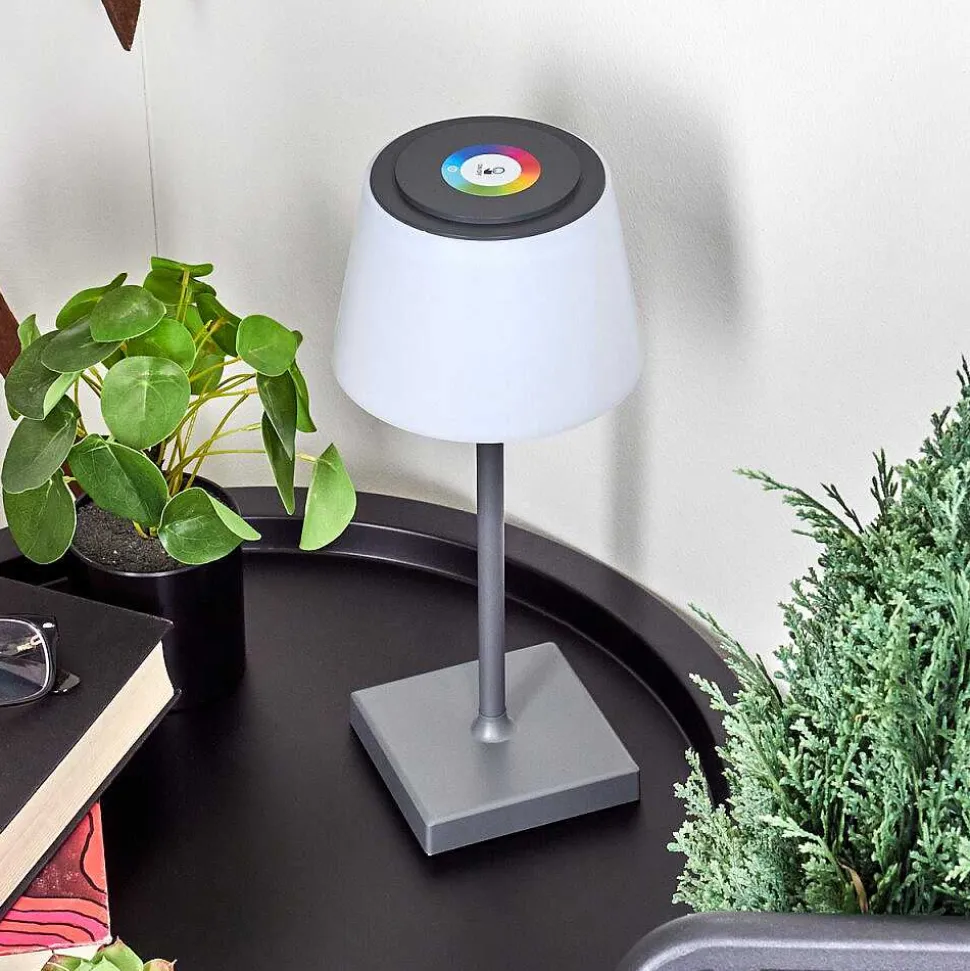 Lampe A Poser Burzaco Led Anthracite, 1 Lumiere, Changeur De Couleurs