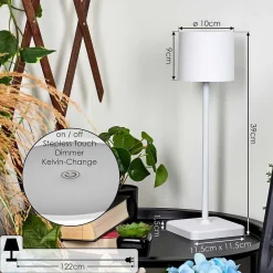 Lampe A Poser Cajas Led Blanc, 1 Lumiere