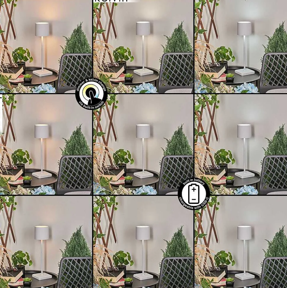 Lampe A Poser Cajas Led Blanc, 1 Lumiere