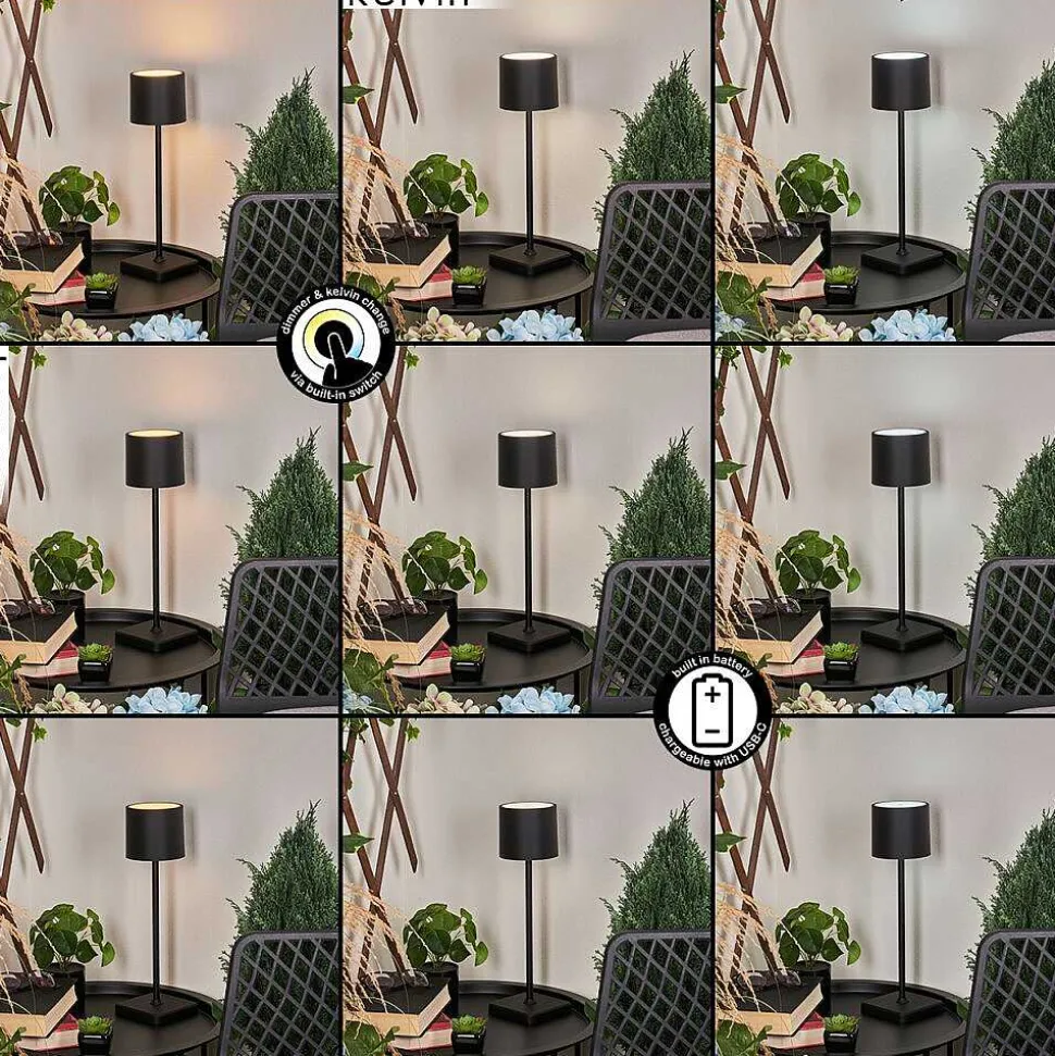 Lampe A Poser Cajas Led Noir, 1 Lumiere