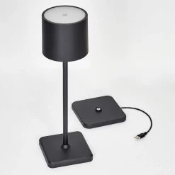 Lampe A Poser Cajas Led Noir, 1 Lumiere