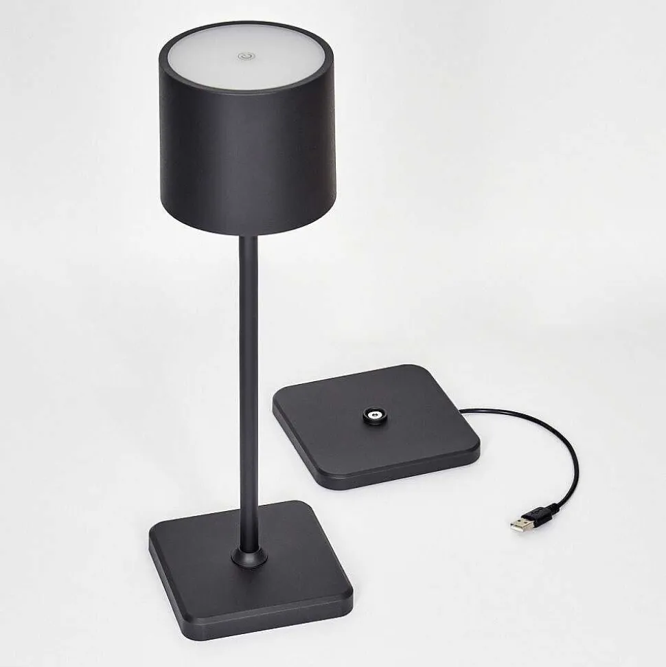 Lampe A Poser Cajas Led Noir, 1 Lumiere