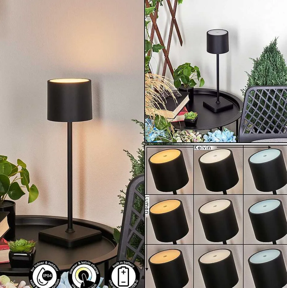 Lampe A Poser Cajas Led Noir, 1 Lumiere