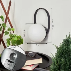 Lampe A Poser Fair Led Noir, 1 Lumiere, Changeur De Couleurs