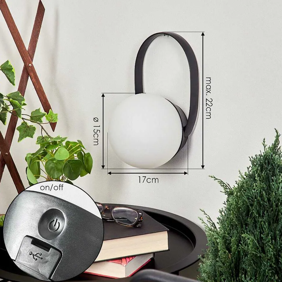 Lampe A Poser Fair Led Noir, 1 Lumiere, Changeur De Couleurs