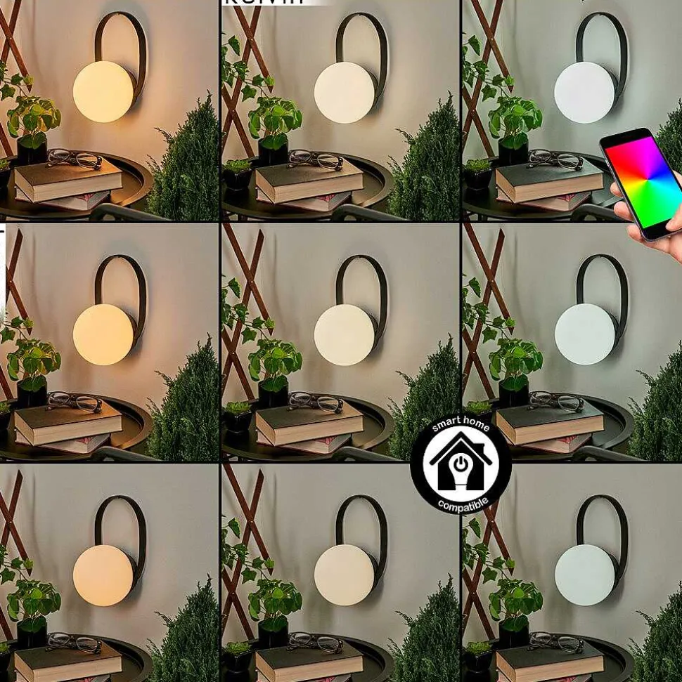 Lampe A Poser Fair Led Noir, 1 Lumiere, Changeur De Couleurs