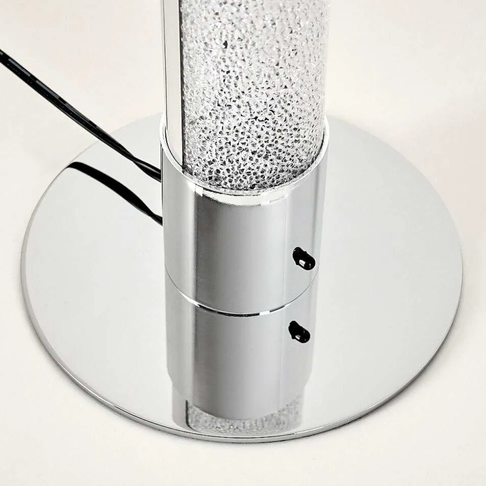 Lampe A Poser Flaut Led Chrome, 1 Lumiere, Telecommandes, Changeur De Couleurs