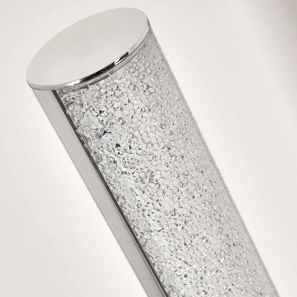 Lampe A Poser Flaut Led Chrome, 1 Lumiere, Telecommandes, Changeur De Couleurs