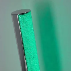 Lampe A Poser Flaut Led Chrome, 1 Lumiere, Telecommandes, Changeur De Couleurs