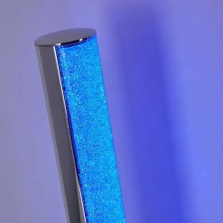 Lampe A Poser Flaut Led Chrome, 1 Lumiere, Telecommandes, Changeur De Couleurs