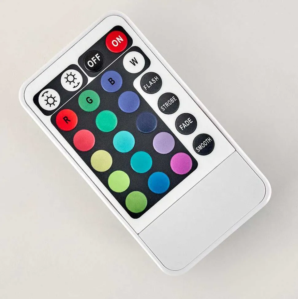 Lampe A Poser Flaut Led Chrome, 1 Lumiere, Telecommandes, Changeur De Couleurs