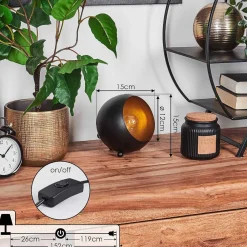 Lampe A Poser Hajo Noir Dore, 1 Lumiere