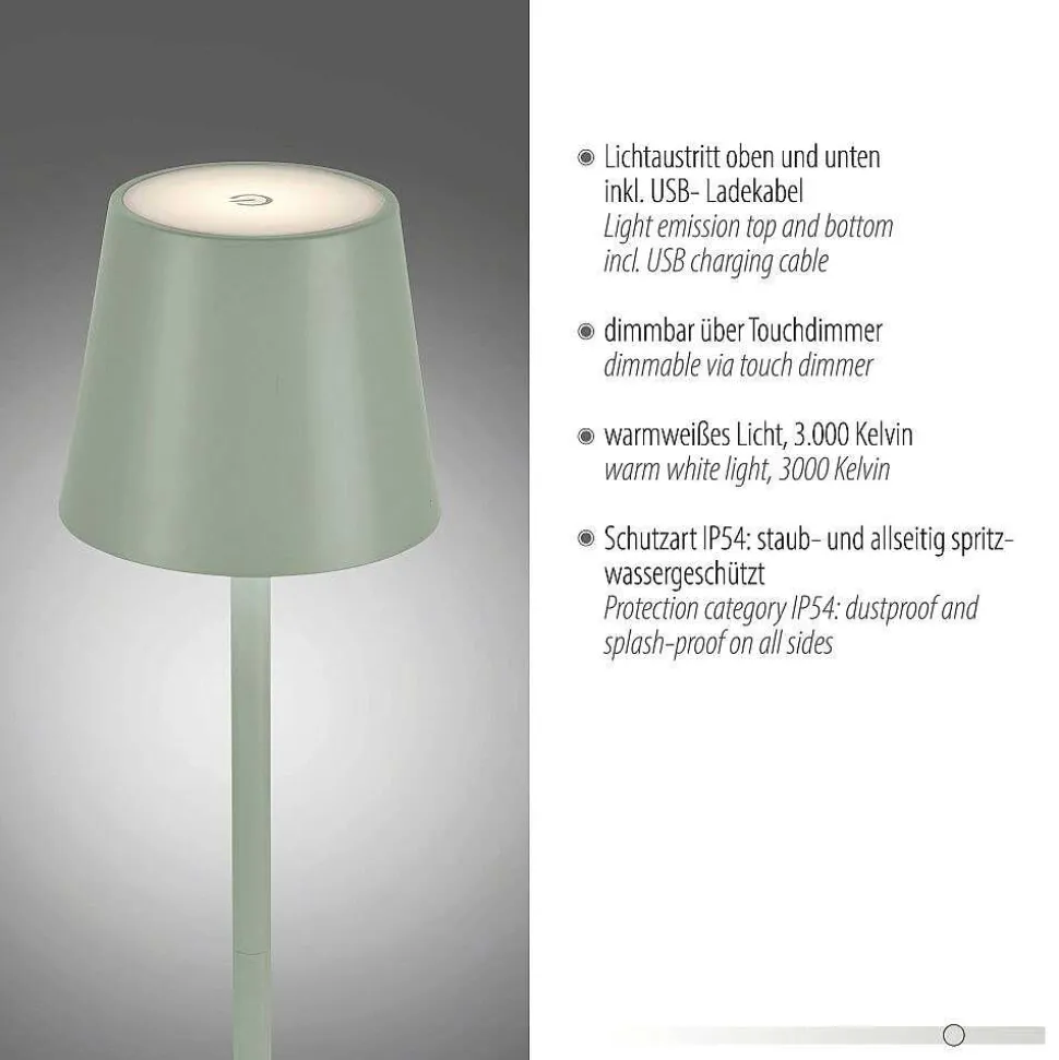Lampe A Poser Leuchten-Direkt Euria Led Vert, 1 Lumiere