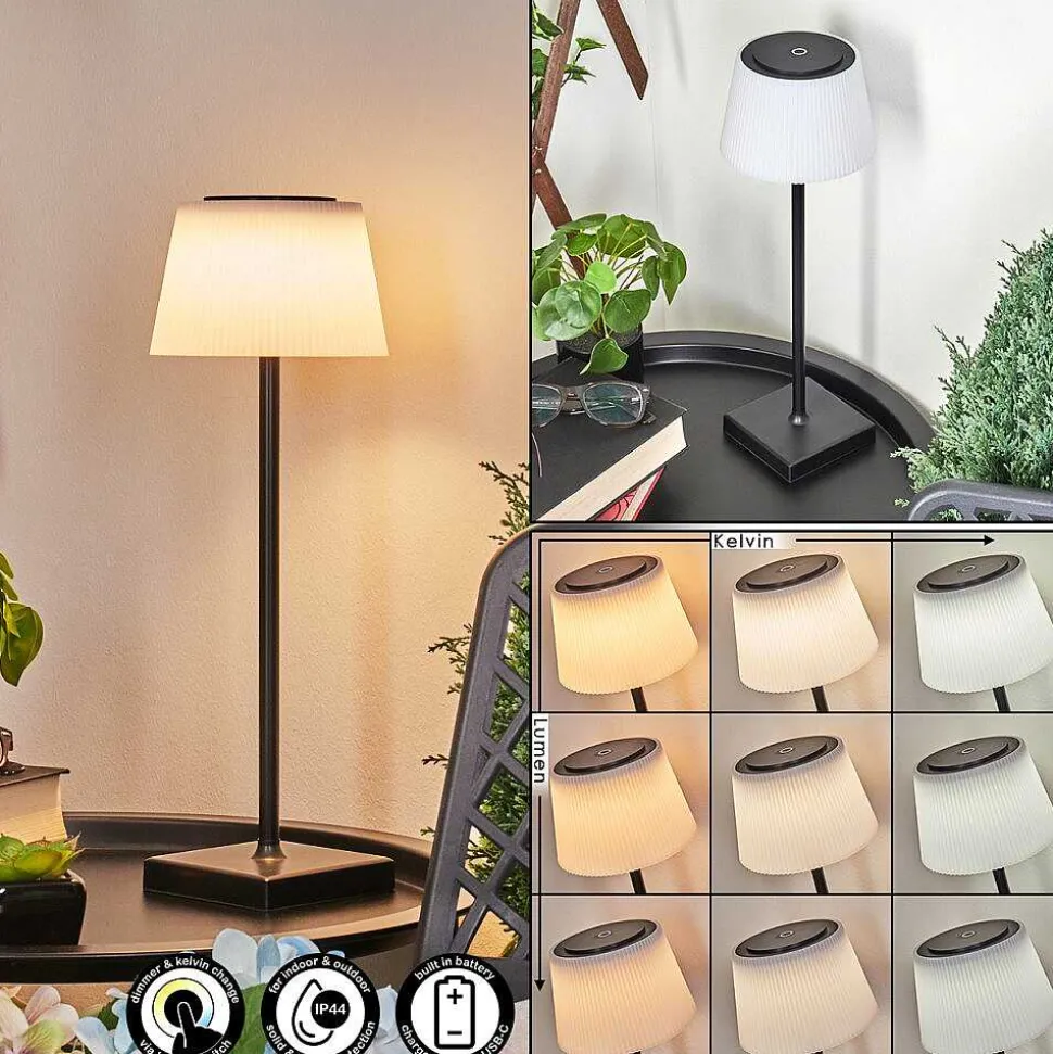 Lampe A Poser Longchamps Led Noir, 1 Lumiere