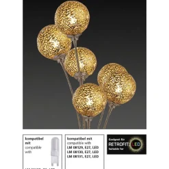 Lampe A Poser Paul Neuhaus Greta Rouille, 1 Lumiere