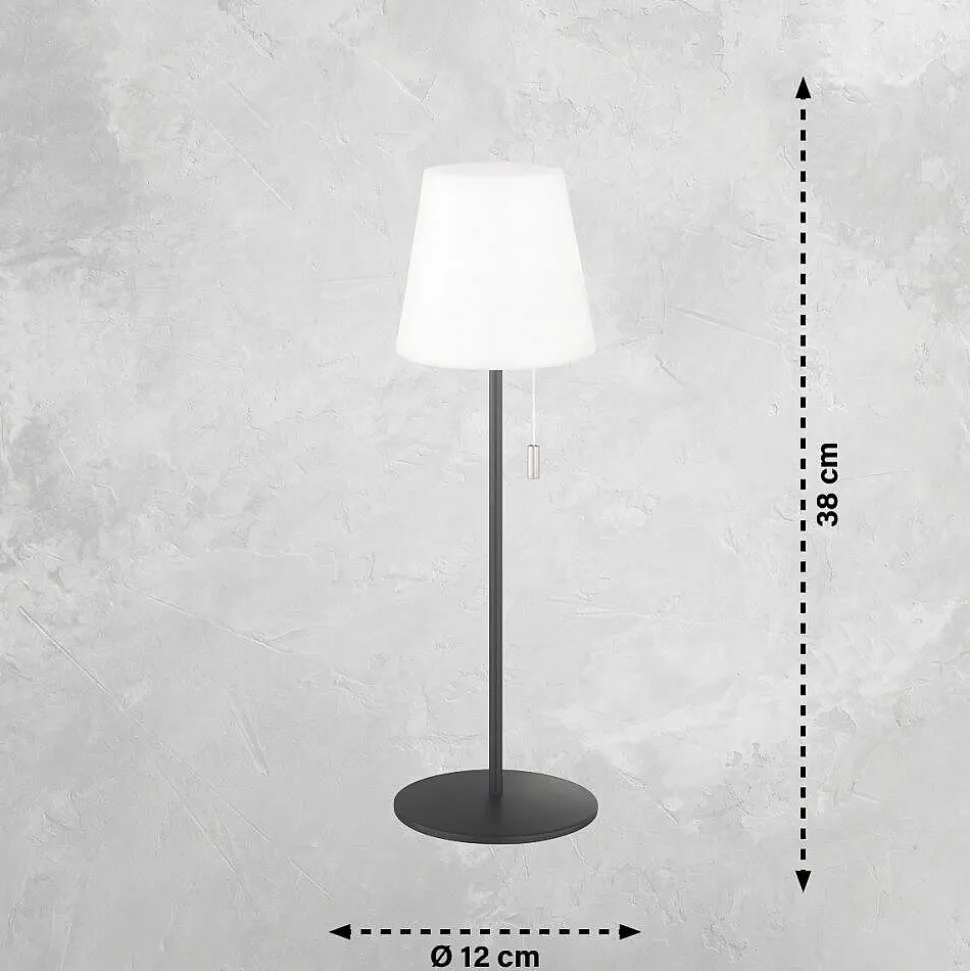 Lampe A Poser Schoner Wohnen-Kollektion Talent Led Anthracite, 1 Lumiere, Telecommandes, Changeur De Couleurs