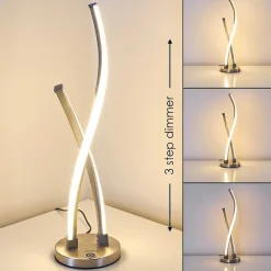 Lampe A Poser Tervo Led Nickel Mat, 2 Lumieres