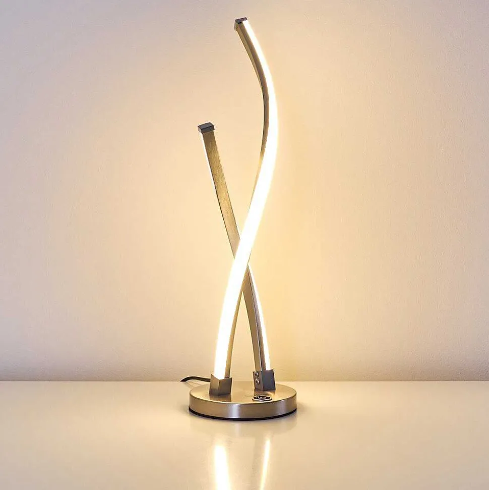 Lampe A Poser Tervo Led Nickel Mat, 2 Lumieres