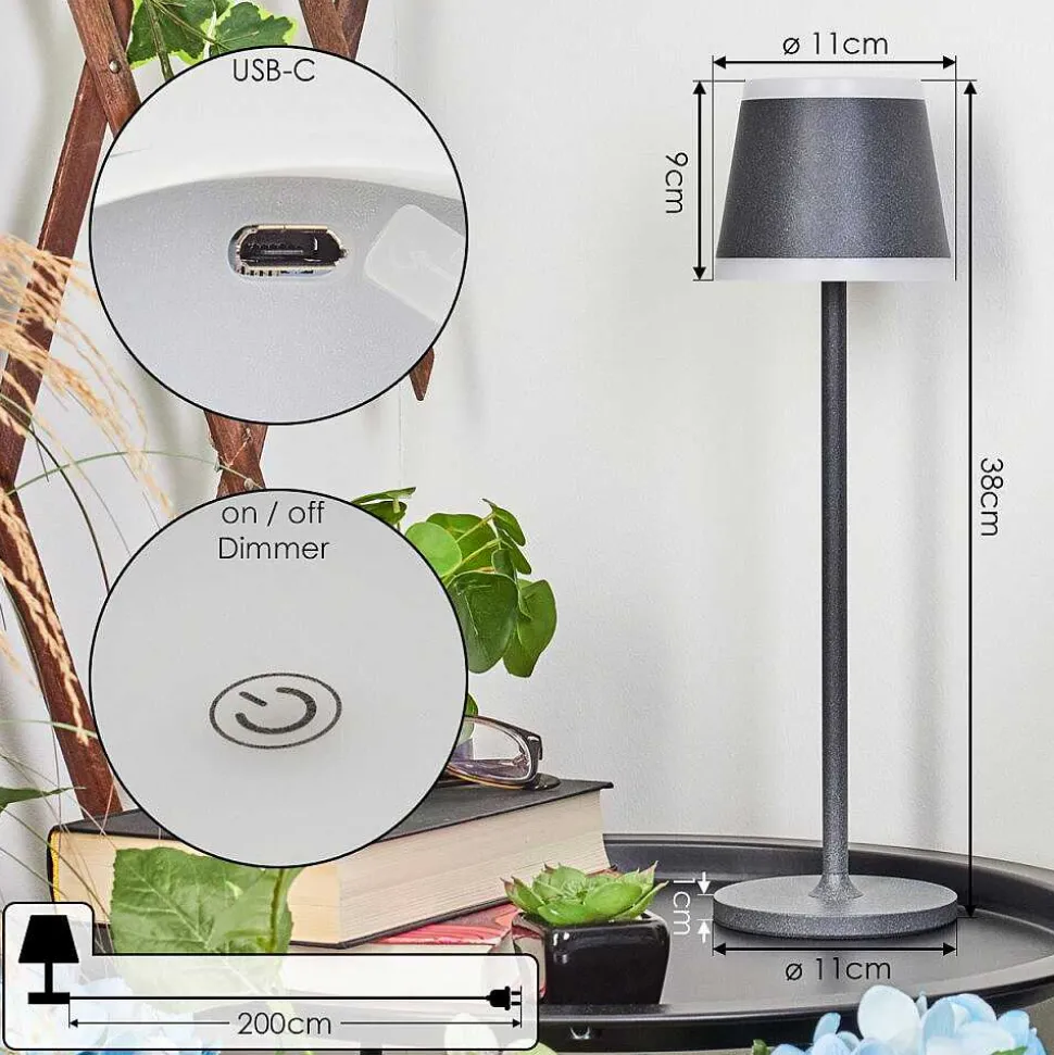 Lampe A Poser Walt Led Anthracite, 1 Lumiere