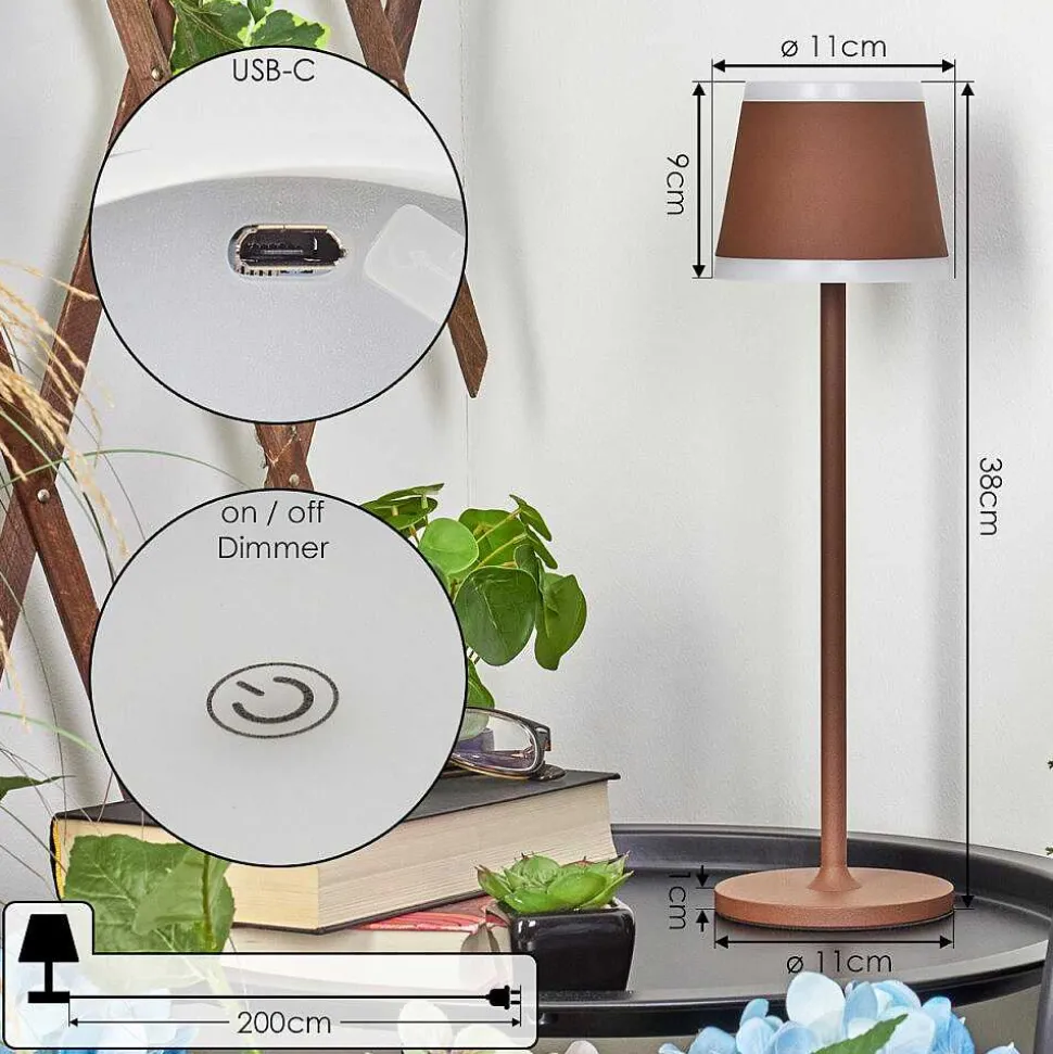 Lampe A Poser Walt Led Rouille, 1 Lumiere