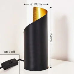 Lampe A Poser Yahuma Noir Dore, 1 Lumiere