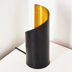 Lampe A Poser Yahuma Noir Dore, 1 Lumiere