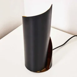 Lampe A Poser Yahuma Noir Dore, 1 Lumiere