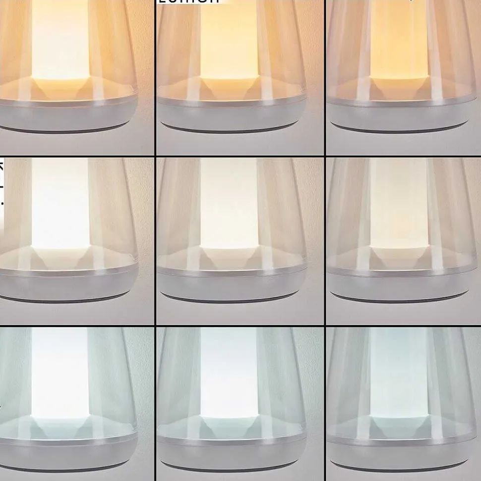 Lampe A Poser Yari Led Gris, Transparent, Blanc, 1 Lumiere, Telecommandes, Changeur De Couleurs