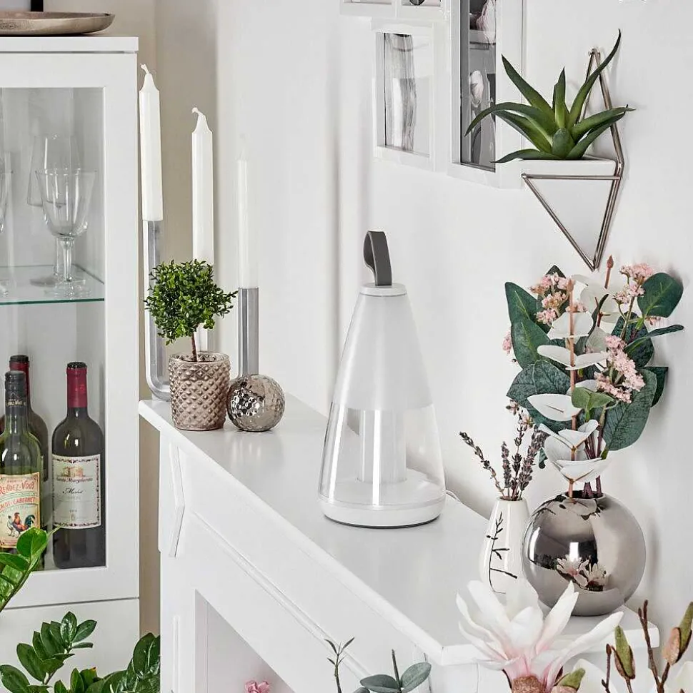 Lampe A Poser Yari Led Gris, Transparent, Blanc, 1 Lumiere, Telecommandes, Changeur De Couleurs