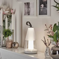 Lampe A Poser Yari Led Gris, Transparent, Blanc, 1 Lumiere, Telecommandes, Changeur De Couleurs