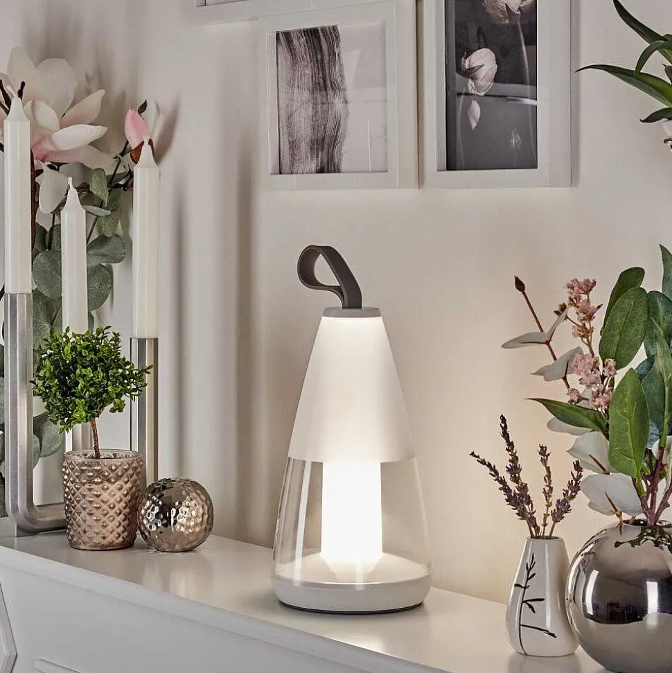 Lampe A Poser Yari Led Gris, Transparent, Blanc, 1 Lumiere, Telecommandes, Changeur De Couleurs