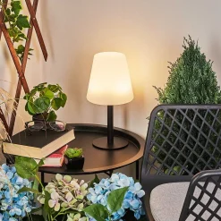 Lampe A Poser Zoume Solar Led Noir, 8 Lumieres, Changeur De Couleurs