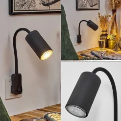 Lampe A Prise Electrique Javel Noir, 1 Lumiere