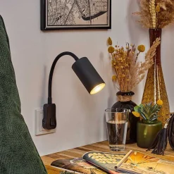 Lampe A Prise Electrique Javel Noir, 1 Lumiere