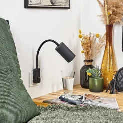 Lampe A Prise Electrique Javel Noir, 1 Lumiere