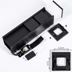 Lampe A Prise Electrique Papacal Led Noir, 1 Lumiere