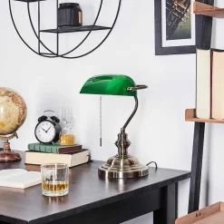 Lampe De Banquier Havsta Vieux Laiton, 1 Lumiere