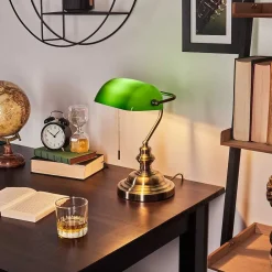 Lampe De Banquier Havsta Vieux Laiton, 1 Lumiere