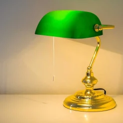 Lampe De Banquier Laiton, 1 Lumiere