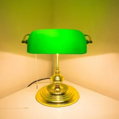 Lampe De Banquier Laiton, 1 Lumiere