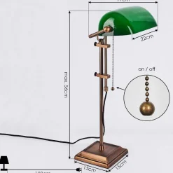 Lampe De Banquier Ragaz Bronze, 1 Lumiere