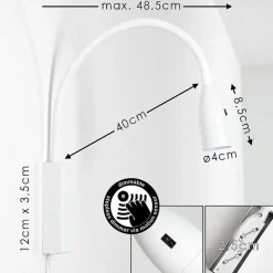 Lampe De Chevet Alsea Led Blanc, 1 Lumiere, Detecteur De Mouvement