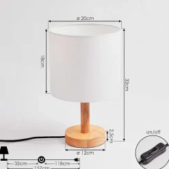 Lampe De Table Akrema Ecru, Noir, 1 Lumiere