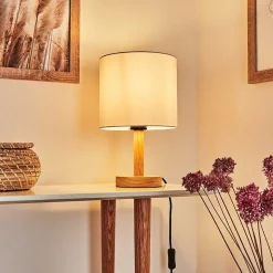 Lampe De Table Akrema Ecru, Noir, 1 Lumiere