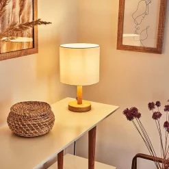 Lampe De Table Akrema Ecru, Noir, 1 Lumiere