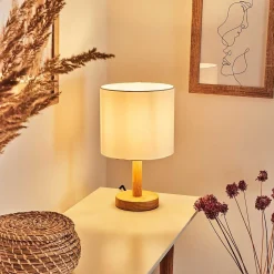 Lampe De Table Akrema Ecru, Noir, 1 Lumiere