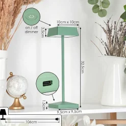 Lampe De Table Algeraz Led Vert, 1 Lumiere