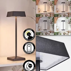 Lampe De Table Algeraz Led Noir, 1 Lumiere