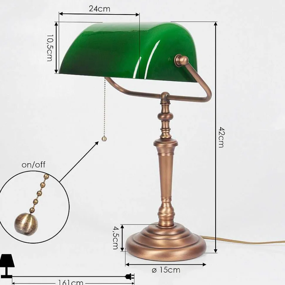 Lampe De Table Argyle Bronze, 1 Lumiere