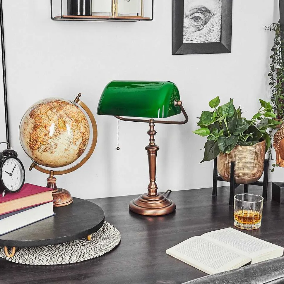 Lampe De Table Argyle Bronze, 1 Lumiere